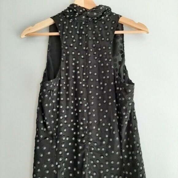 AX ARMANI EXCHANGE / Polka-Dot Sleeveless Dress Textural Dot & Rufle Design Sz S - Picture 6 of 9